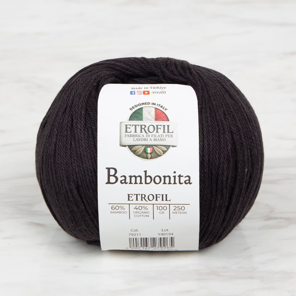 Etrofil Bambonita Siyah El Örgü İpi - 79211